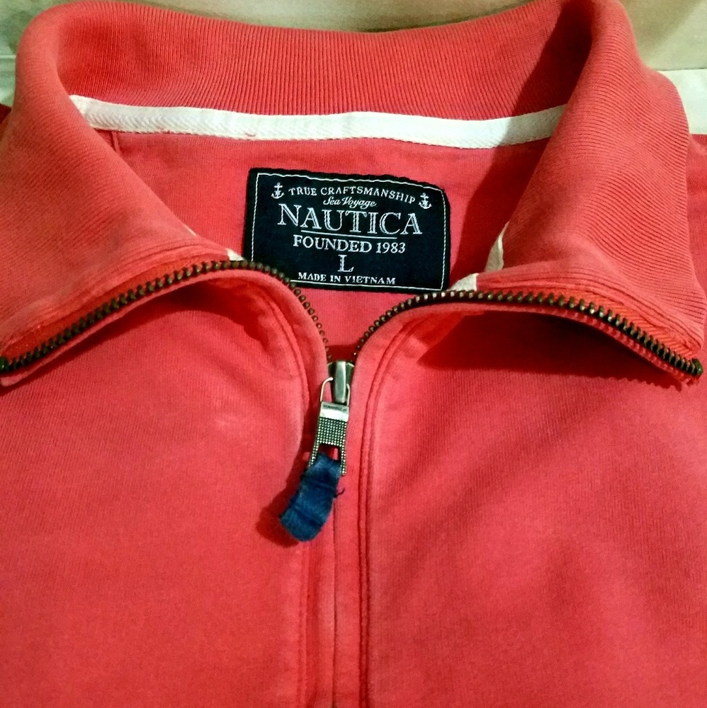 Men's long Sleeve Nautica Cotton Zip-up Pull Over